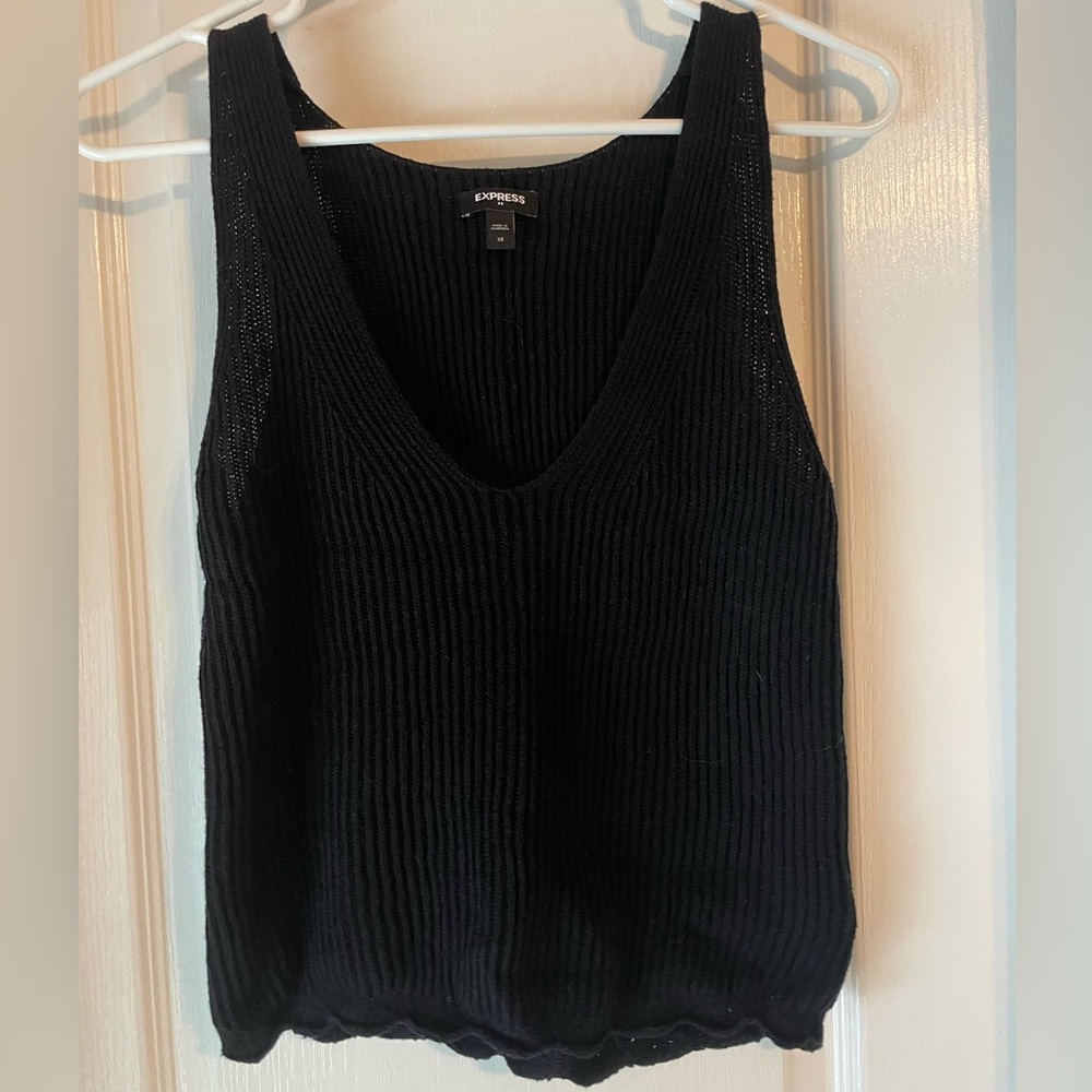 Black Sweater Tank Top